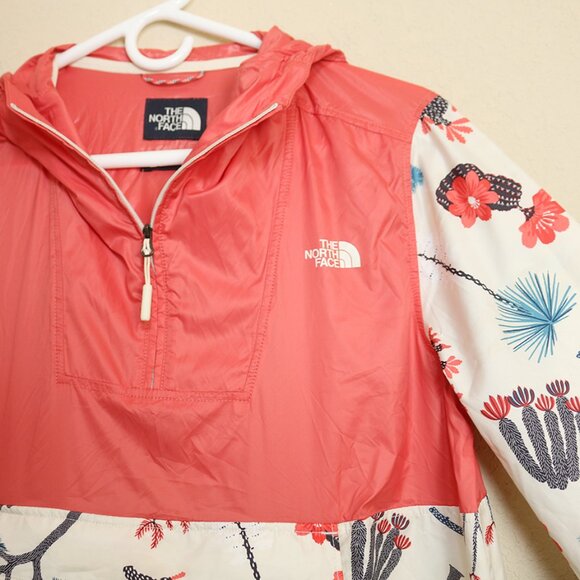 North Face Windwall 1/4 Zip Floral Fanorak Windbreaker Jacket Women's Size Small - Picture 2 of 7